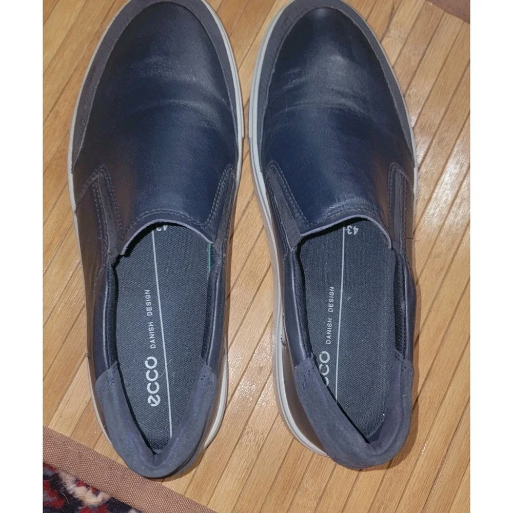 Men's Slip-On Leather Sneaker ECCO Collin 2.0 DANISH Design Navy Blue EU 43, 10